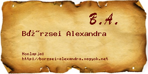 Börzsei Alexandra névjegykártya