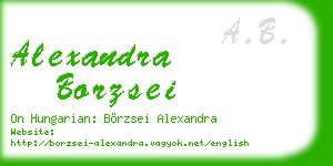alexandra borzsei business card
