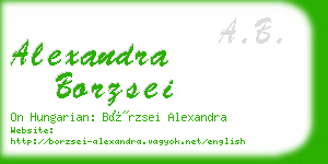 alexandra borzsei business card